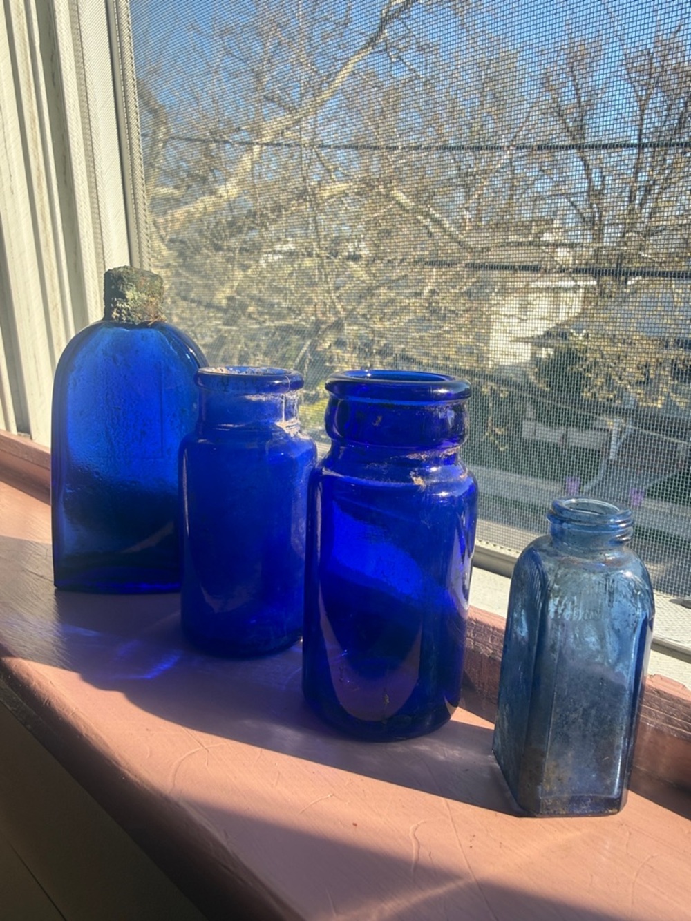 Cobalt Blue Antique Glass Bottle Collection